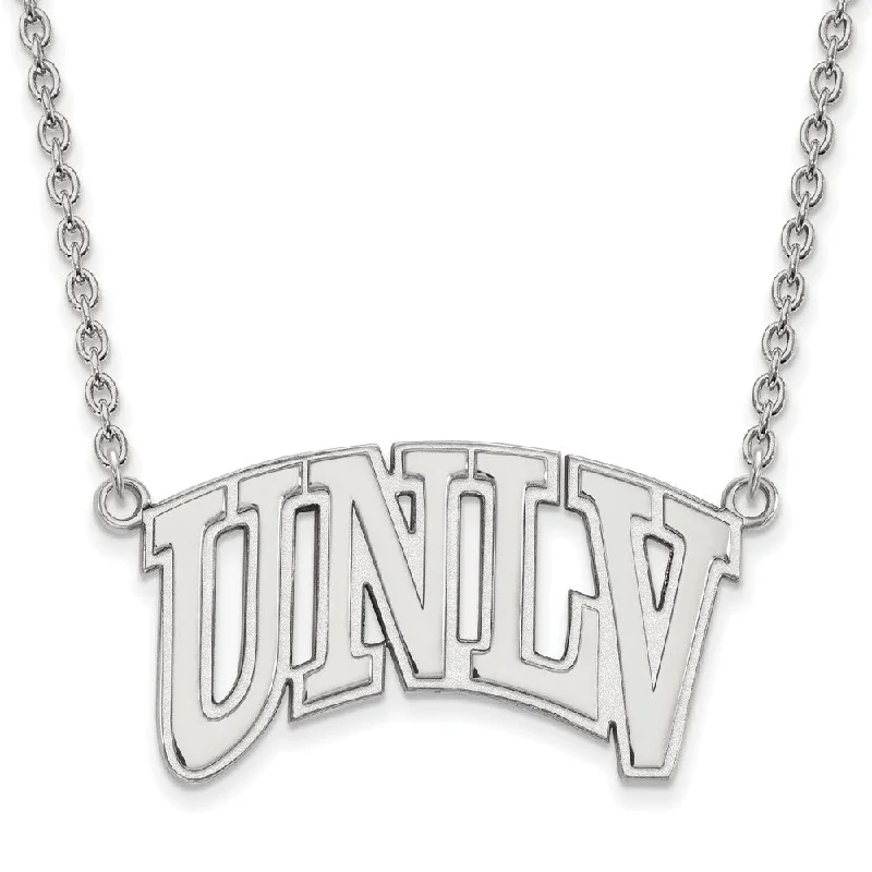 Elegant Necklace for Formal Wear-14k White Gold U of Nevada Las Vegas Large Pendant Necklace