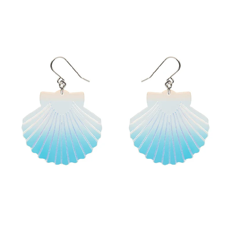 Butterfly Earrings for Girls-Erstwilder - Sea Shell Drop Earrings - Iridescent