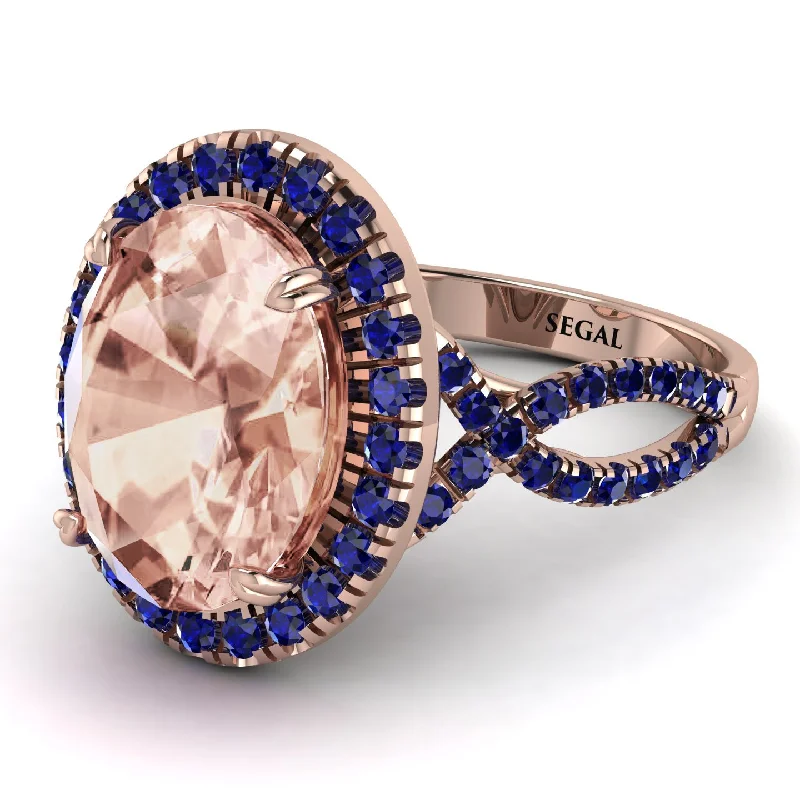 Rose Gold Ring for Stylish Women-Glamorous Oval Morganite Ring - Jordyn No. 914