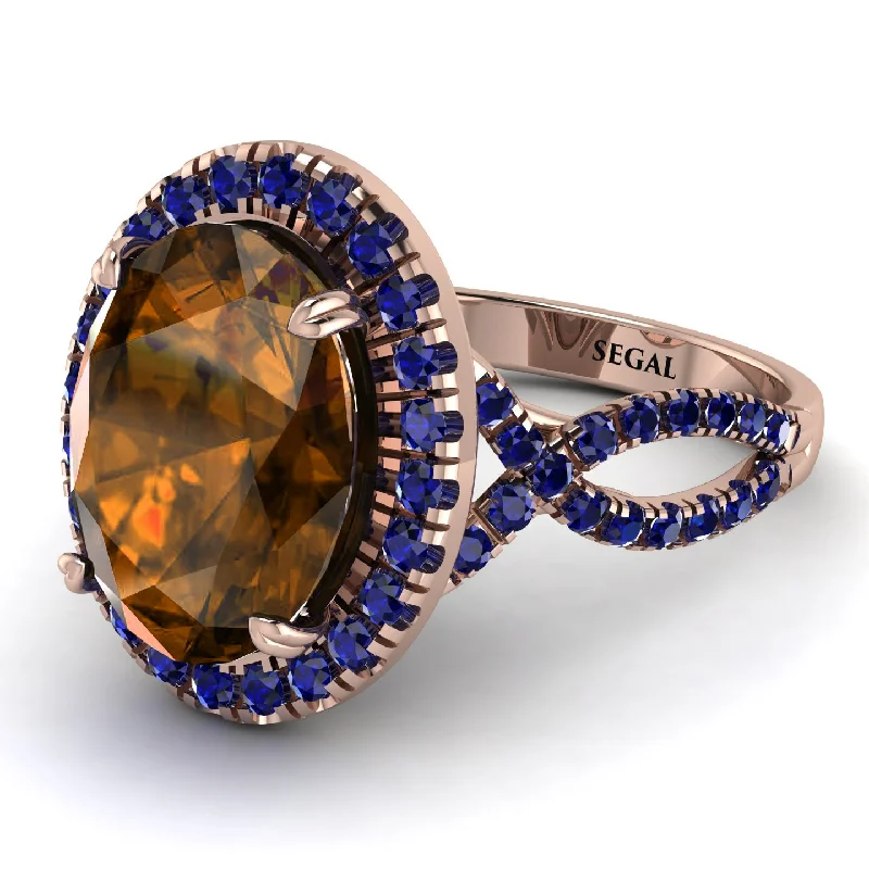 Luxury Wedding Ring for Anniversary-Glamorous Oval Brown Diamond Ring - Jordyn No. 1114