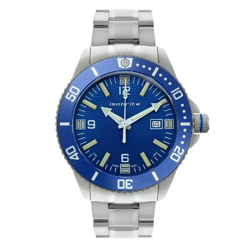 Stainless Steel Watches for Men with Date Function-Isobrite Mariner Edition Naval Series ISO1202