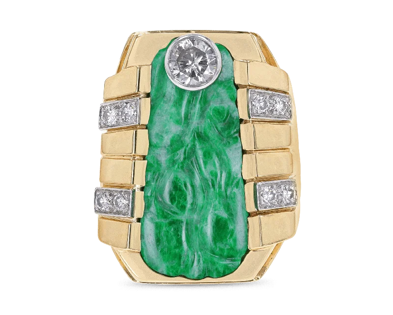 Diamond Ring for Women-David Webb Jade Ring