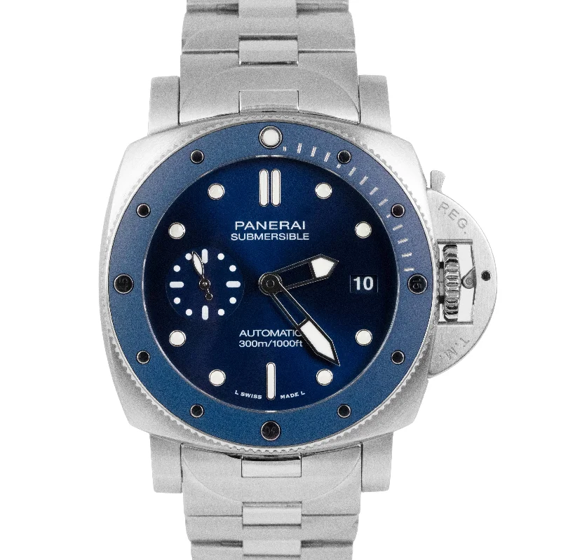 Men's Fashion Watches for Daily Wear-MINT PAPERS Panerai Submersible BLU NOTTE PAM 1068 42mm Blue Watch PAM01068 BOX