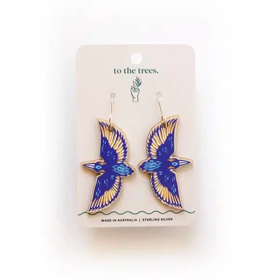 Fashionable Earrings for Teenagers-To the Trees Dangles - Kingfisher