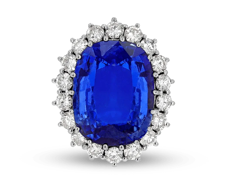 Unique Wedding Ring for Him and Her-Ceylon Sapphire Ring, 21.76 Carats