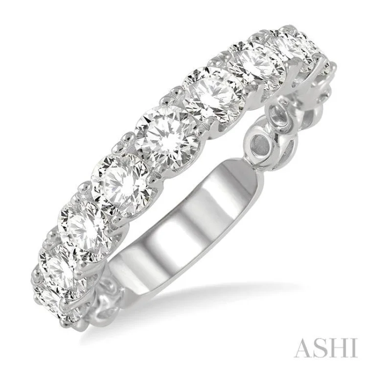 Chunky Statement Ring for Women-2 ctw Lattice Round Cut Diamond Wedding Band in 14K White Gold