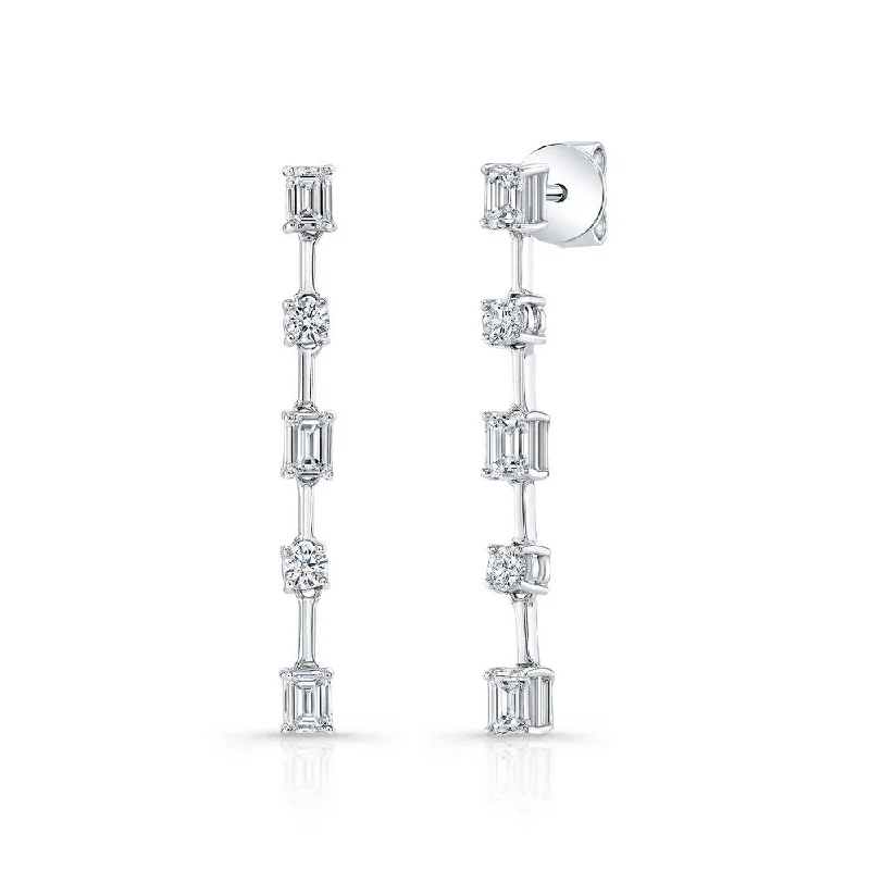 Silver Stud Earrings-Uneek Chatterley Collection Straight Drop Earrings