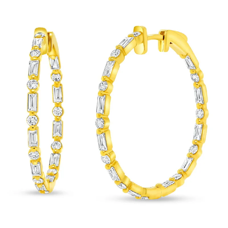 Gold Plated Earrings for Women-Uneek Chatterley Collection 1-Row Hoop Earrings