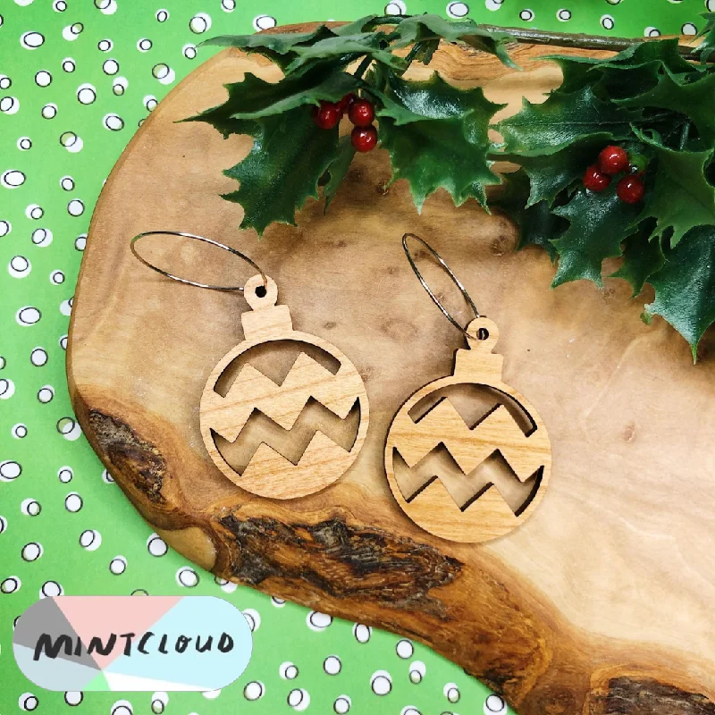 Luxury Earrings for Anniversary-Mintcloud Christmas Earrings - Bauble Cherrywood