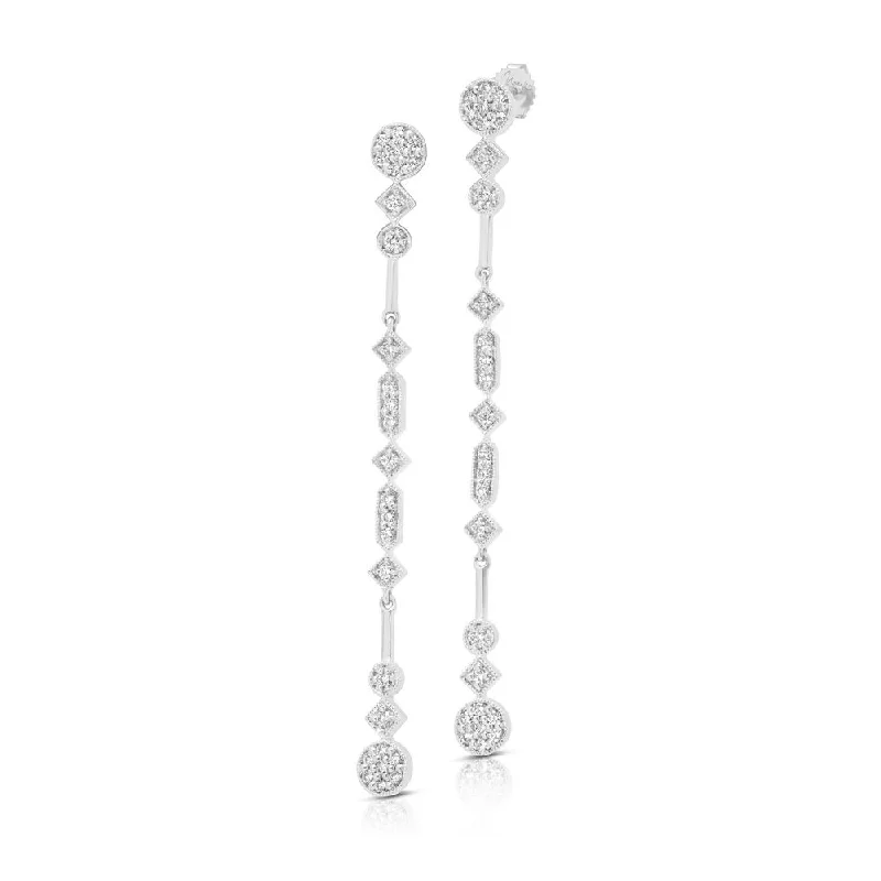 Long Drop Earrings for Women-Uneek Gatsby Collection Dangle Earrings