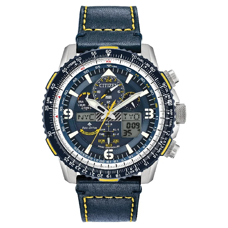 Affordable Designer Watches for Fashionable Women-Citizen Eco-Drive Blue Angels Promaster Skyhawk A-T JY8078-01L