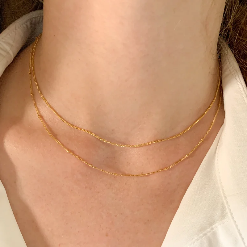 Custom Gold Necklace for Unique Style-Dainty Double 2.0