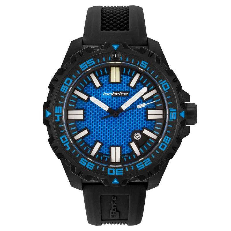 Luxury Designer Watches with Leather Bands-Isobrite Afterburner Blue Series ISO4001