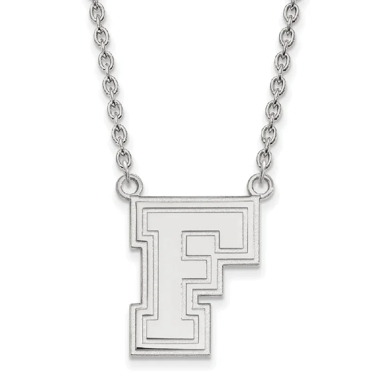 Necklaces with Initials-Sterling Silver Fordham U Large Initial F Pendant Necklace