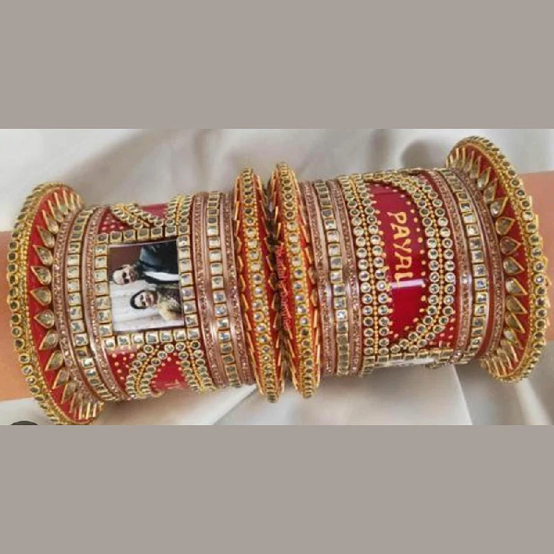 Personalized Gold Bangles for Women-Martina Jewels Traditional Acrylic Bangles Set