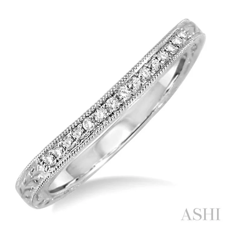 Sterling Silver Ring for Special Occasions-1/10 Ctw Round Cut Diamond Matching Wedding Band in 14K White Gold