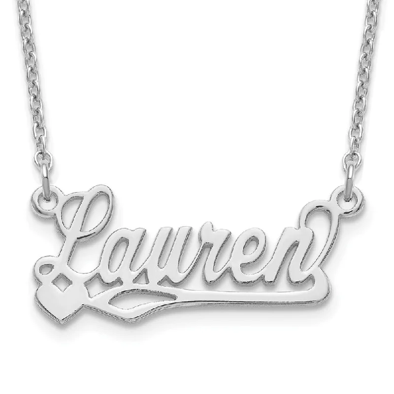 Personalized Jewelry Necklace-Personalized Polished Small Heart Name Necklace