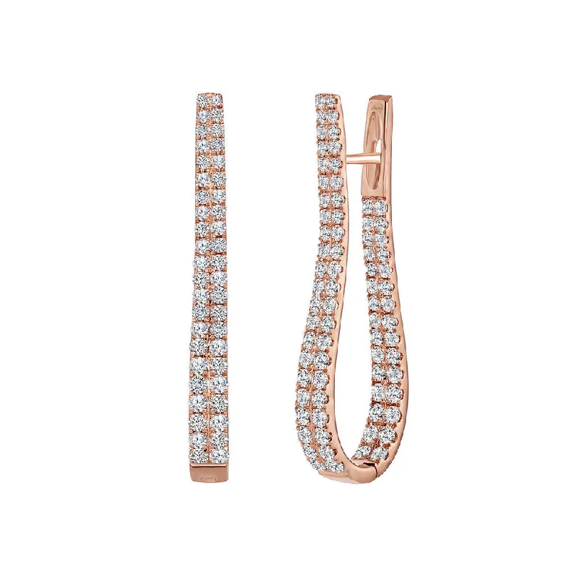 Vintage Drop Earrings for Women-Uneek Chatterley Collection 2-Row Hoop Earrings