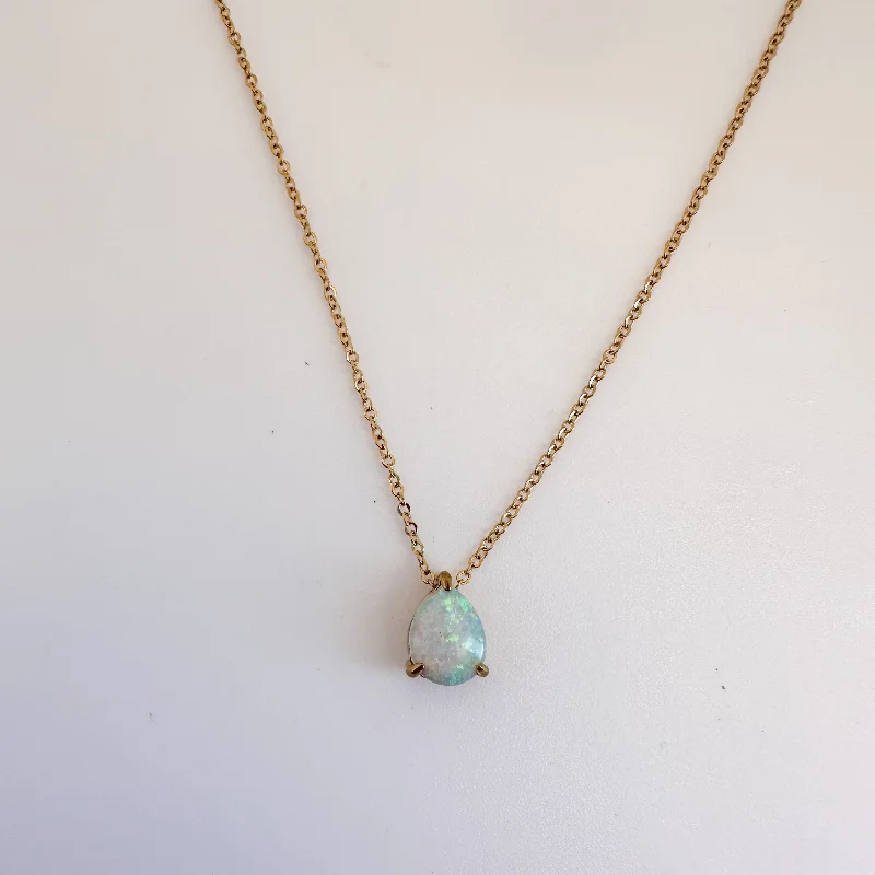 Choker Necklace with Charm-Opal Drip Necklace