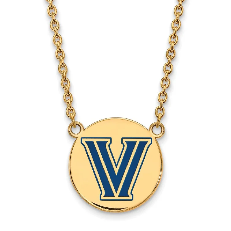 Silver Choker Necklace for Fashion-14k Gold Plated Silver Villanova U Lg Enamel Pendant Necklace