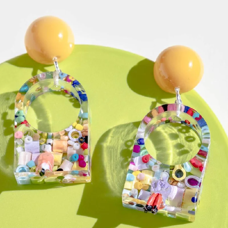 Diamond Drop Earrings-Funky Fun You Dangles - Candy