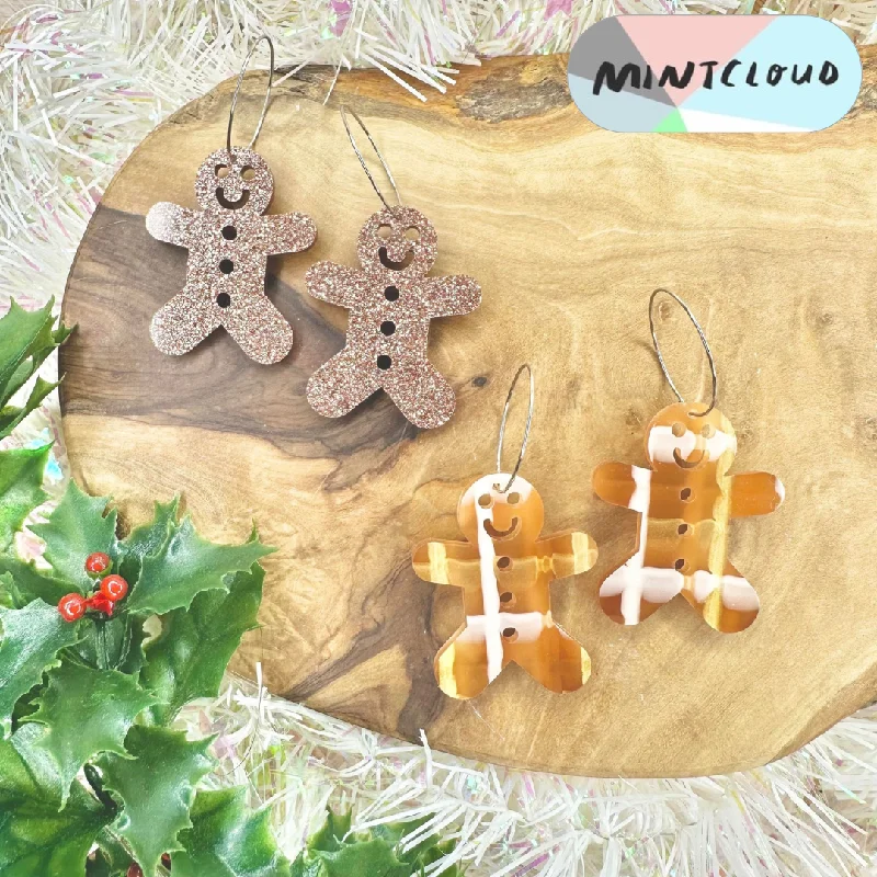 Gemstone Earrings for Luxury Look-Mintcloud Christmas Earrings - Gingerbread Person