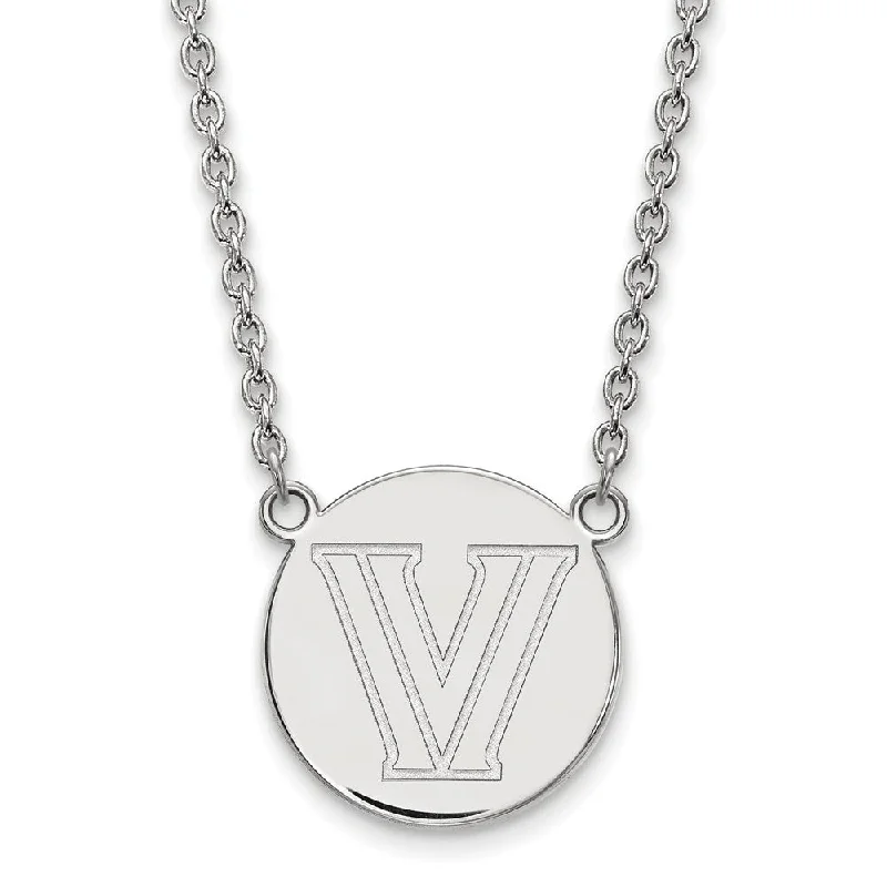 Unique Charm Necklace for Stylish Women-Sterling Silver Villanova U Large Disc Necklace