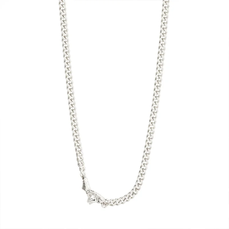 Diamond Choker Necklace for Glamour-Breathe Silver Plated Curb Chain Necklace