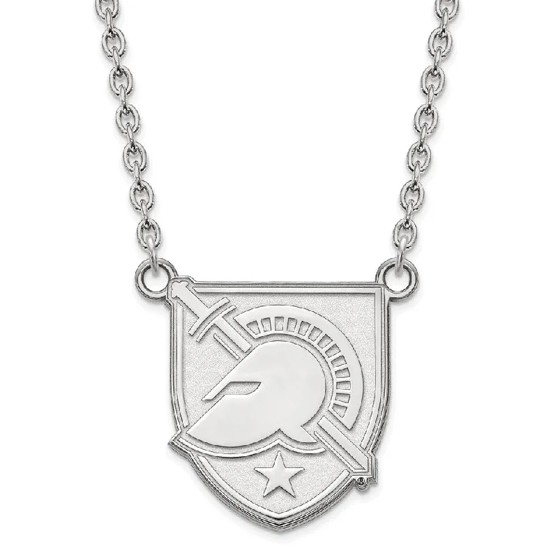 Choker Necklace for Women-14k White Gold Military Academy Large Shield Necklace