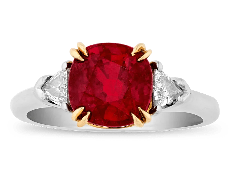 Luxury Ring for Elegant Fashion-Burma Ruby Ring, 3.02 carats