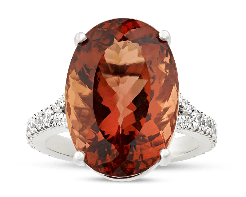 Unique Wedding Ring for Couples-Imperial Topaz Ring, 15.61 Carats