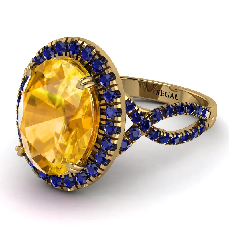 Bold Stackable Rings for Fashion-Glamorous Oval Yellow Diamond Ring - Jordyn No. 1013