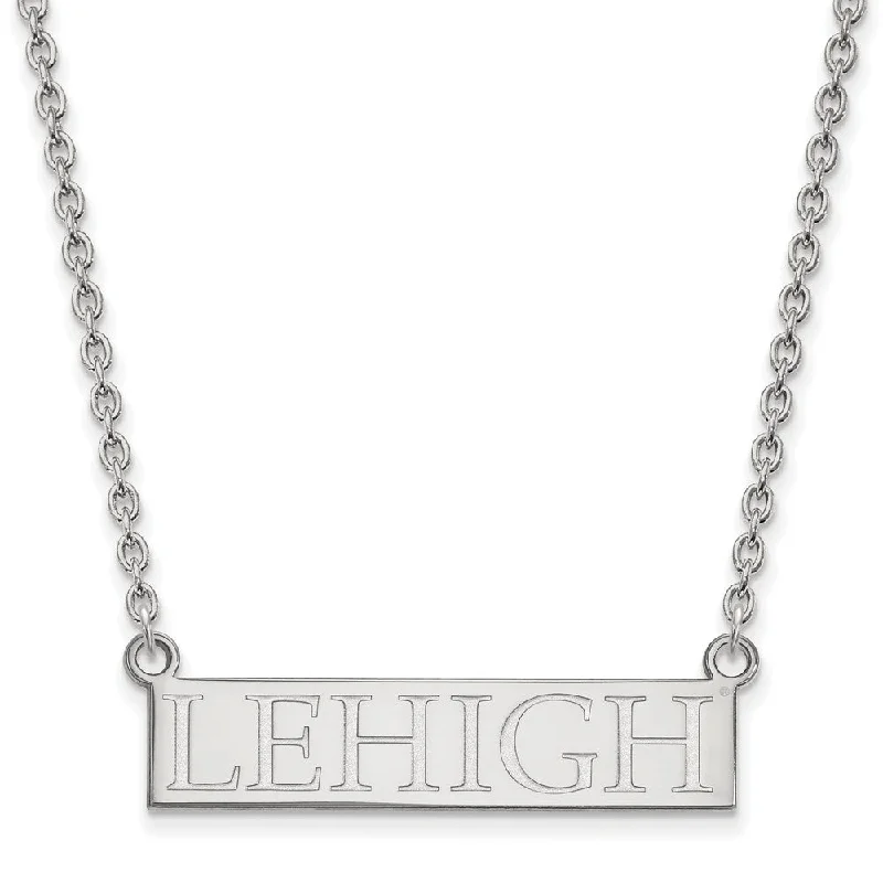 Black Necklace for Evening Events-Sterling Silver Lehigh U Large 'LEHIGH' Pendant Necklace