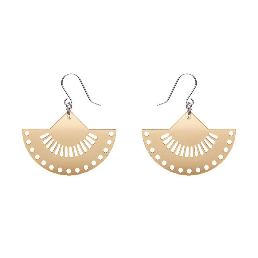 Elegant Gold Earrings for Daytime Wear-Erstwilder - Boho Fan Essential Drop Earrings - Gold