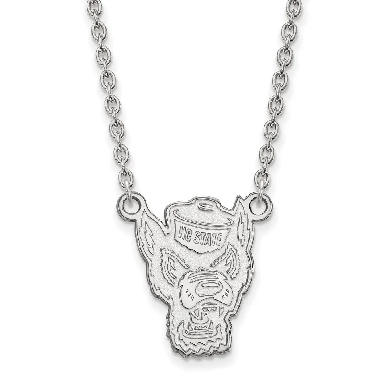 Multi-layer Necklace for Fashion-Sterling Silver North Carolina Large Mascot Pendant Necklace