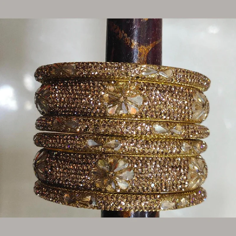 Statement Bangles for Bold Fashion-Kiran Bangles Austrian Stone Bangles Set