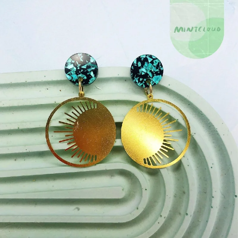 Custom Earrings for Fashion Forward Look-Mintcloud Brass Dangles - Eclipse