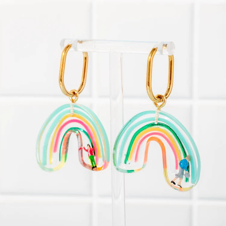 Fashion Earrings for Casual Wear-Funky Fun You - Rainbow Dangle Earrings