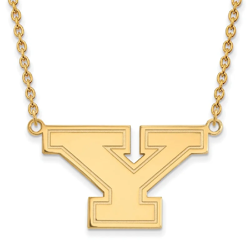 Fine Gold Necklace for Luxury Look-10k Yellow Gold Youngstown State Large Initial Y Necklace, 18 Inch