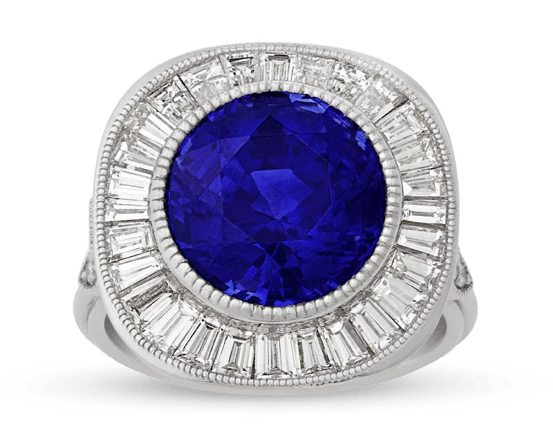 Trendy Gold Ring for Women-Ceylon Sapphire Ring, 7.10 Carats