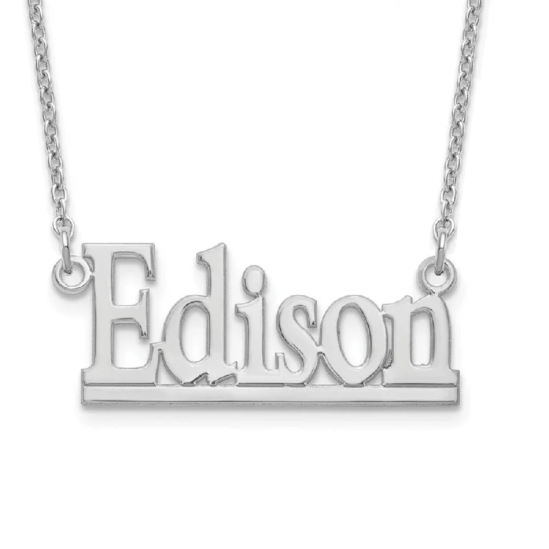 Sparkly Necklace for Fashion Forward Women-Personalized Polished Block Name Necklace