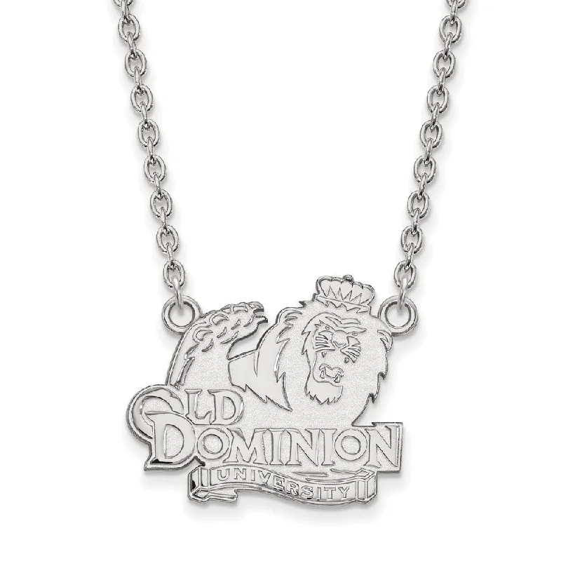 Cute Necklace for Teen Girls-10k White Gold Old Dominion U Large Pendant Necklace