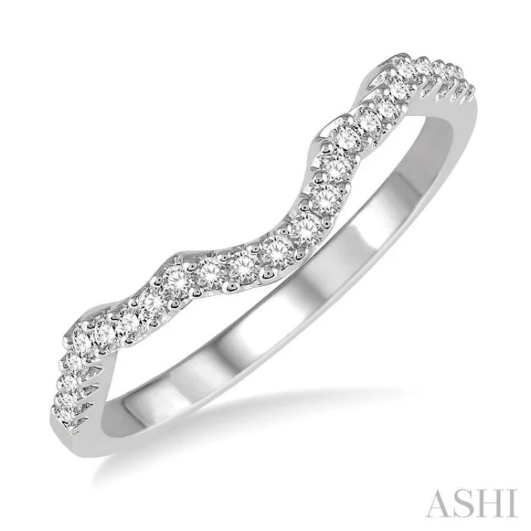 Matching Wedding Rings for Couples-1/6 Ctw Round Diamond Wedding Band for Women in 14K White Gold