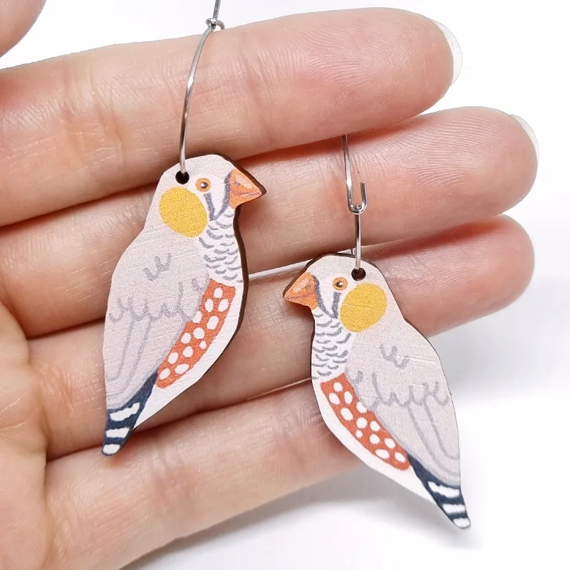 Rose Gold Hoop Earrings-Pixie Nut & Co Dangle - Zebra Finch Hoops