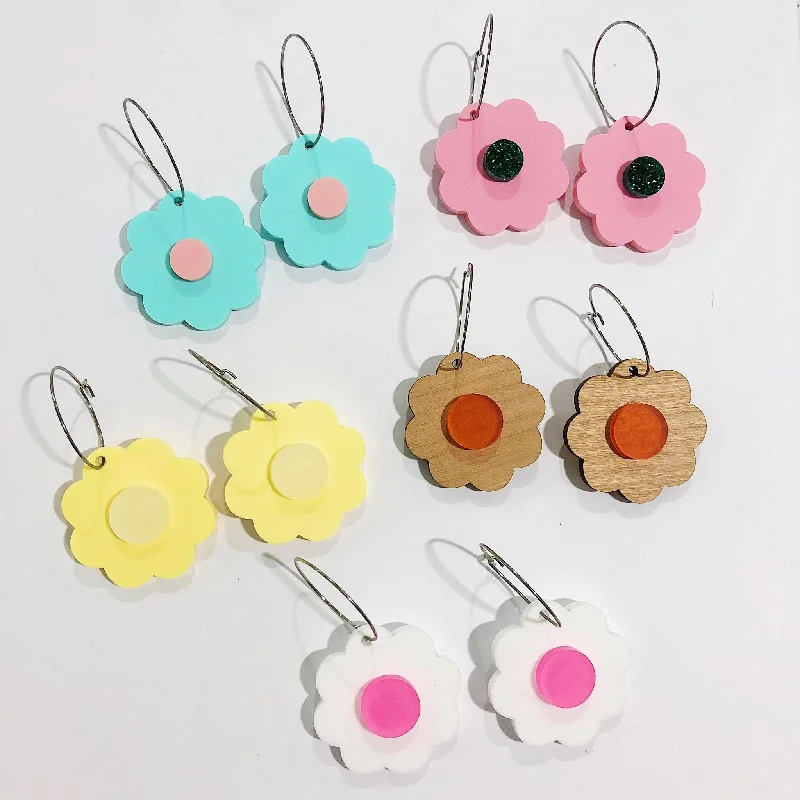 Gold Plated Earrings for Women-Mintcloud Dangle - Daisy Pop*