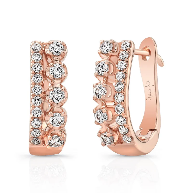 Minimalist Earrings for Every Day-Uneek Arras Diamond Huggie Hoop Earrings