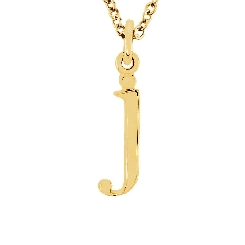 Layered Necklace with Multiple Charms-The Abbey Lower Case Initial 'j' Necklace in 14k Yellow Gold, 16 Inch