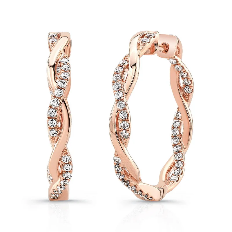 Unique Earrings for Trendy Looks-Uneek Stackable Collection Twist Hoop Earrings