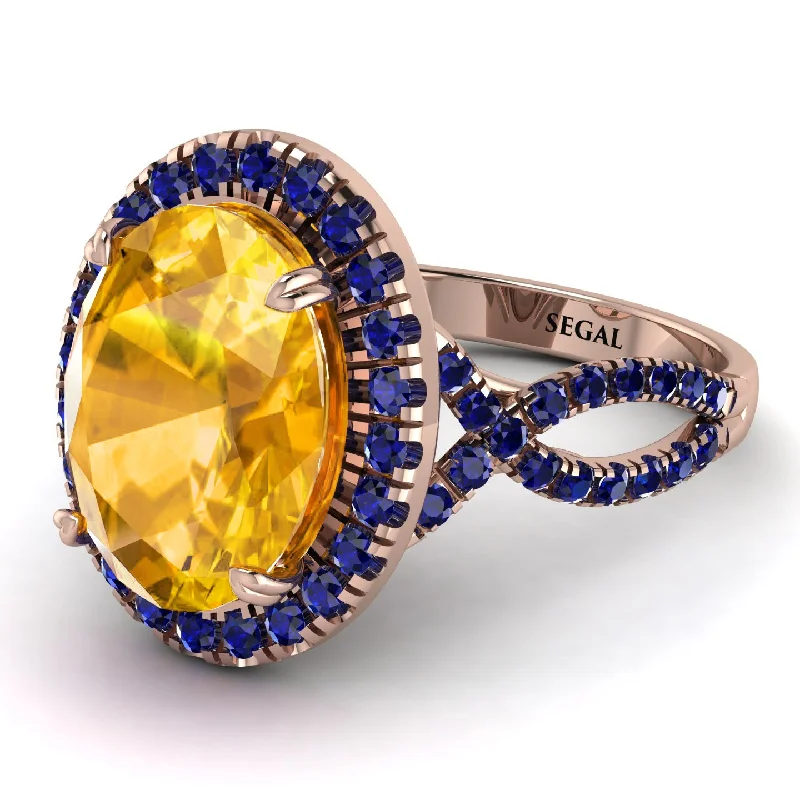 Custom Diamond Ring for Engagement-Glamorous Oval Yellow Diamond Ring - Jordyn No. 1014