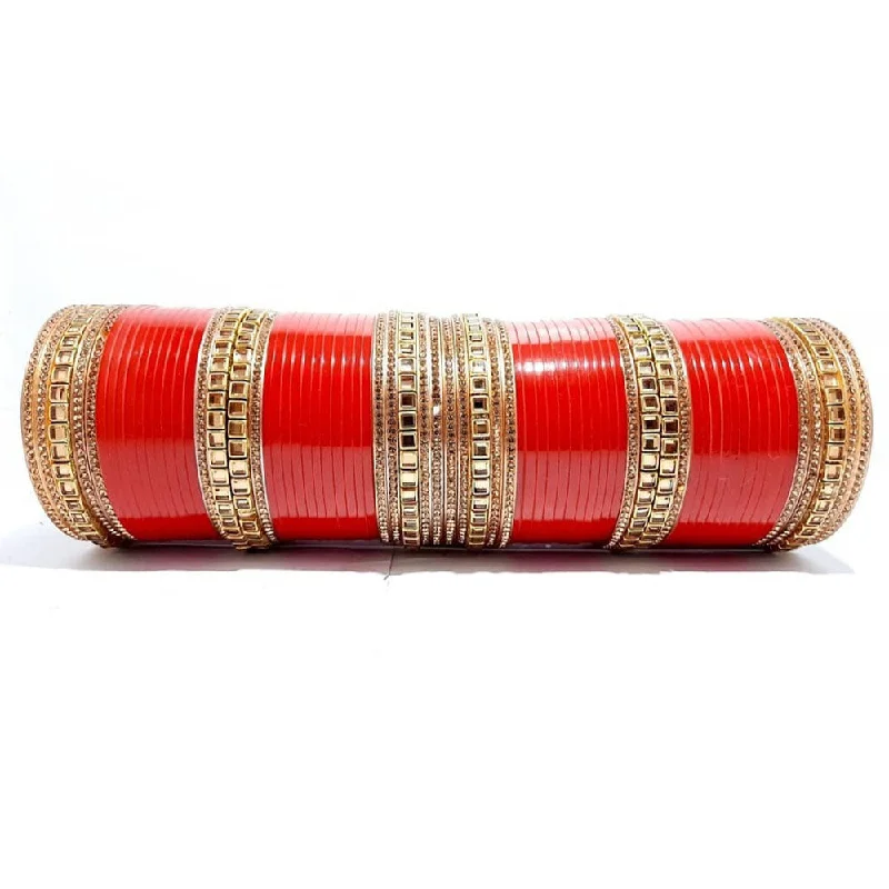 Unique Bangles for Everyday Wear-Martina Jewels Pack Of 6 Traditional Gold Plated Bangles Set